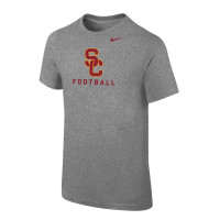USC Trojans Youth Nike Gray Football Core Cotton T-Shirt